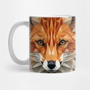 Triangle Fox - Abstract polygon animal face staring Mug